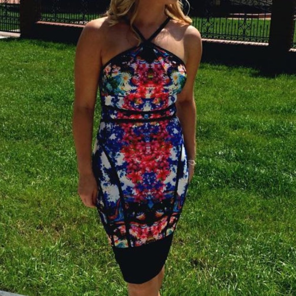 Floral body con dress